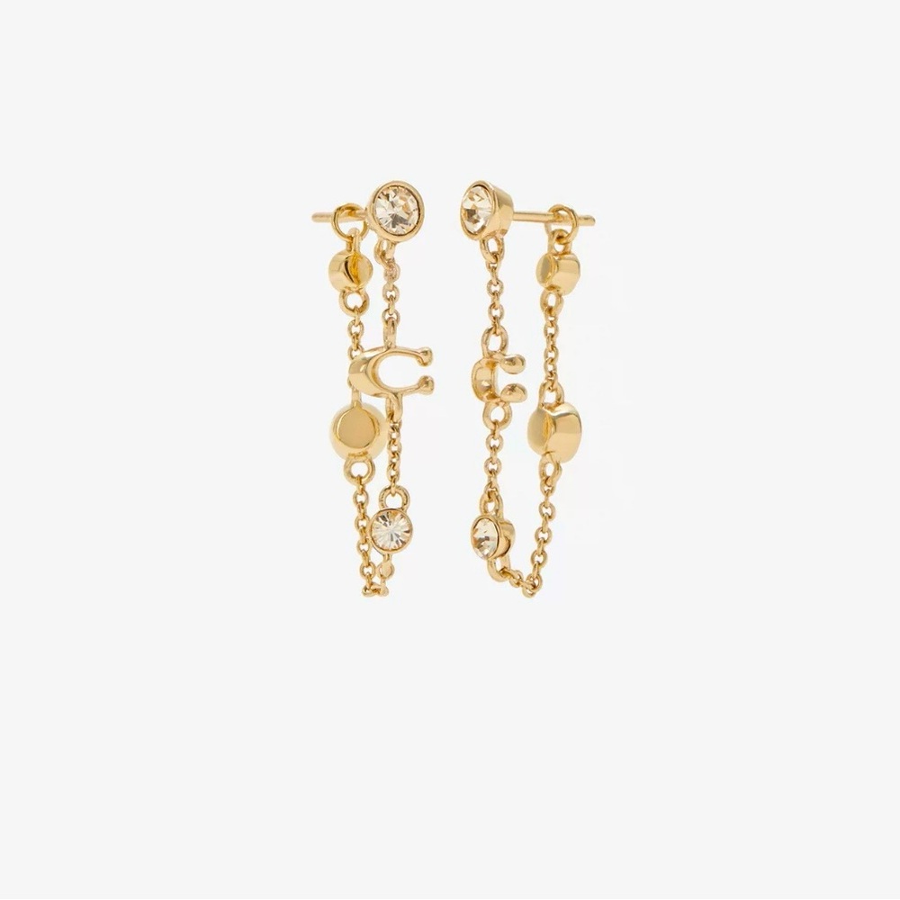 NWOT - Coach Signature Chain Earrings in Gold